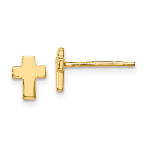 Image of 6.5mm 14K Yellow Gold Polished Cross Post Earrings