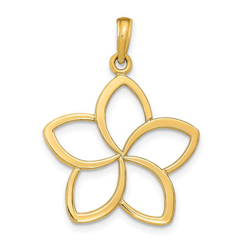 Image of 14K Yellow Gold Polished Cut Out Flower Pendant
