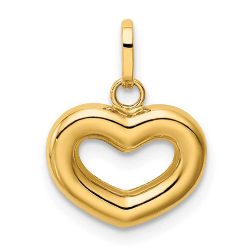 Image of 14k Yellow Gold Polished Cut-out Puffed Heart Pendant YC1387