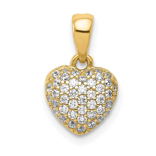 Image of 14K Yellow Gold Polished CZ Heart Pendant