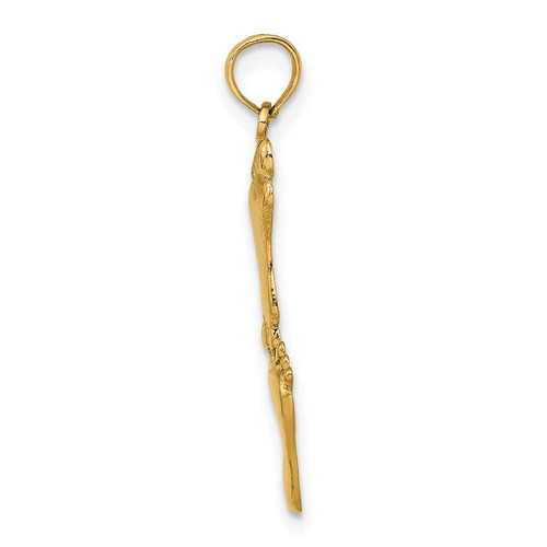 Image of 14K Yellow Gold Polished Double Vertical Feet Pendant