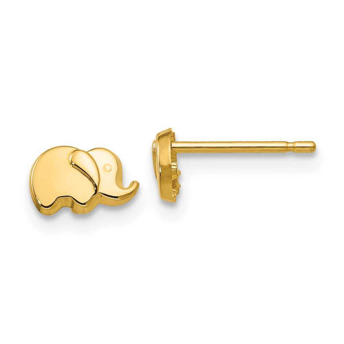 Image of 5mm 14K Yellow Gold Polished Elephant Stud Post Earrings