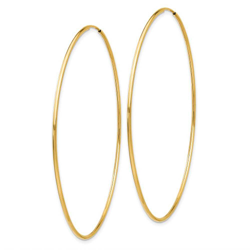 Image of 61.7mm 14K Yellow Gold Polished Endless Tube Hoop Earrings TF800
