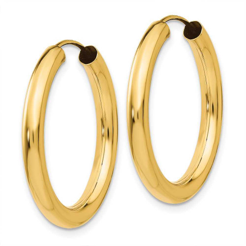 Image of 25mm 14K Yellow Gold Polished Endless Tube Hoop Earrings TF808