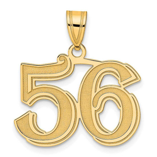Image of 14K Yellow Gold Polished Etched Number 56 Pendant