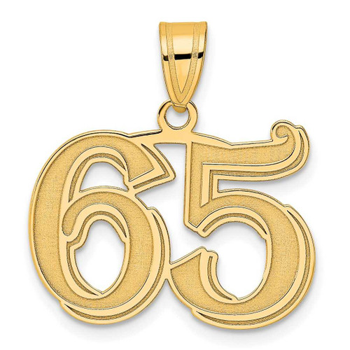 Image of 14K Yellow Gold Polished Etched Number 65 Pendant