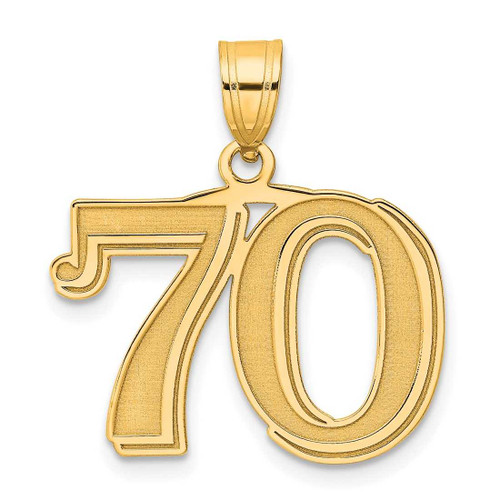 Image of 14K Yellow Gold Polished Etched Number 70 Pendant