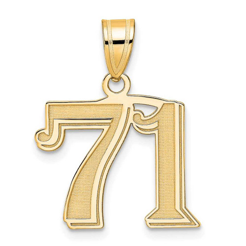 Image of 14K Yellow Gold Polished Etched Number 71 Pendant