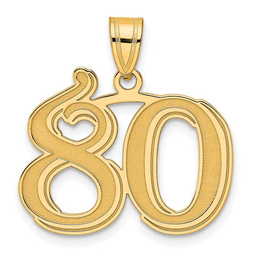 Image of 14K Yellow Gold Polished Etched Number 80 Pendant