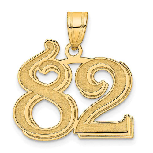 Image of 14K Yellow Gold Polished Etched Number 82 Pendant