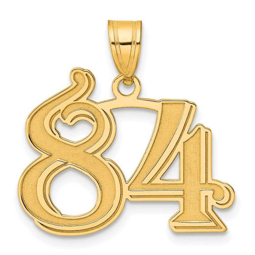 Image of 14K Yellow Gold Polished Etched Number 84 Pendant