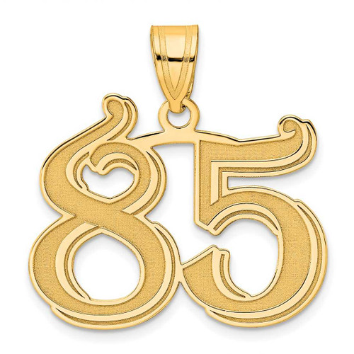 Image of 14K Yellow Gold Polished Etched Number 85 Pendant