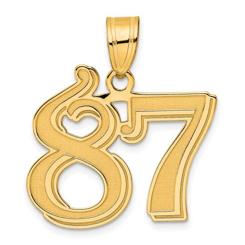 Image of 14K Yellow Gold Polished Etched Number 87 Pendant