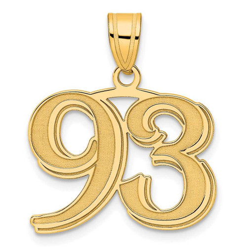 Image of 14K Yellow Gold Polished Etched Number 93 Pendant