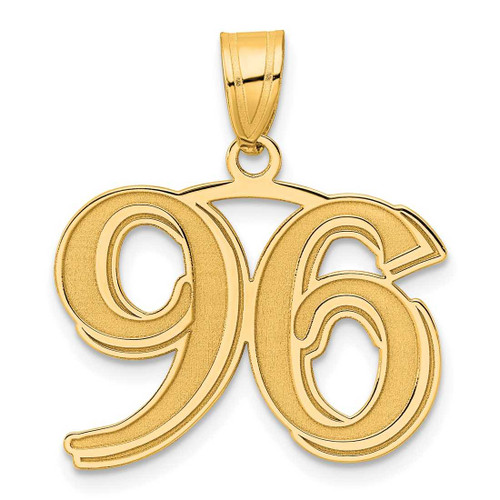 Image of 14K Yellow Gold Polished Etched Number 96 Pendant