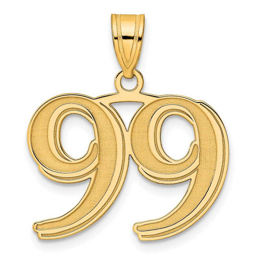 Image of 14K Yellow Gold Polished Etched Number 99 Pendant