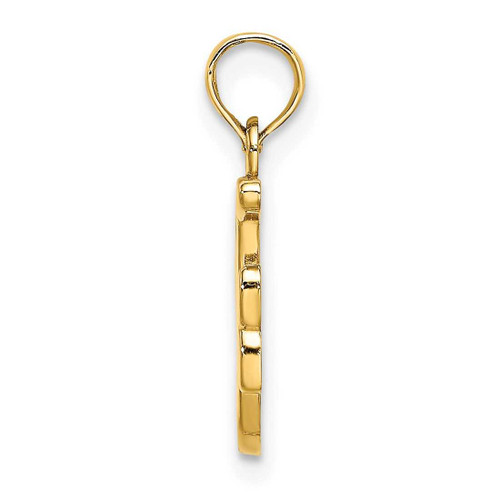 Image of 14K Yellow Gold Polished F Script Initial Pendant