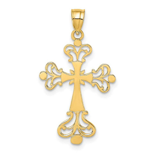 Image of 14K Yellow Gold Polished Fancy Cross Pendant