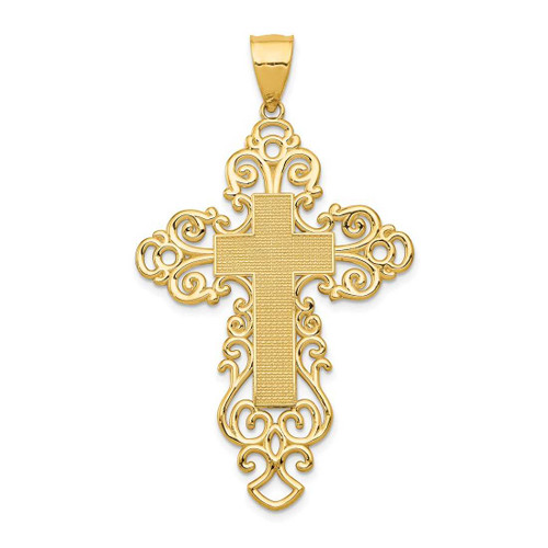 Image of 14K Yellow Gold Polished Fancy Cross Pendant K6174
