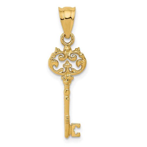 Image of 14K Yellow Gold Polished Fancy Key Pendant