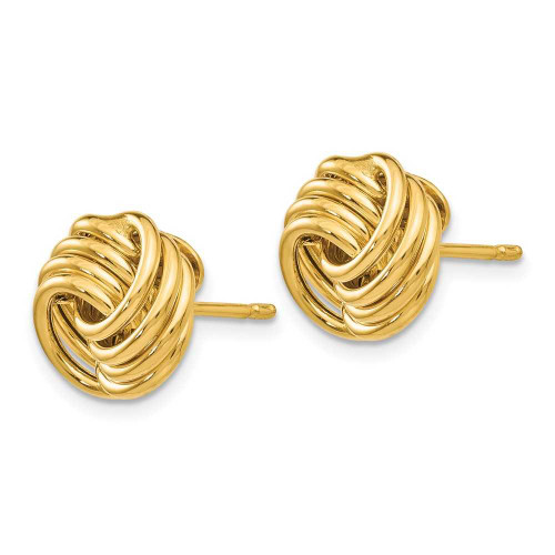 Image of 11mm 14K Yellow Gold Polished Fancy Love Knot Stud Post Earrings H1055