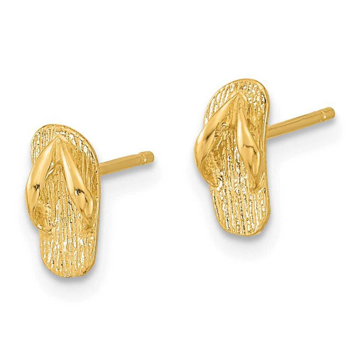 Image of 9mm 14K Yellow Gold Polished Flip Flop Stud Post Earrings