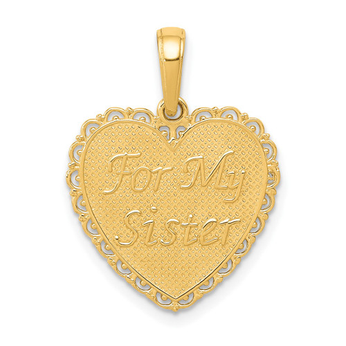 14K Yellow Gold Polished For My Sister / We Are Forever Friends Pendant