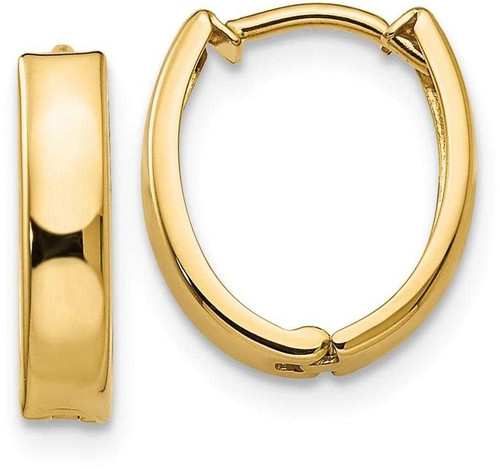 Image of 13mm 14K Yellow Gold Polished Hinged Hoop Earrings TL559