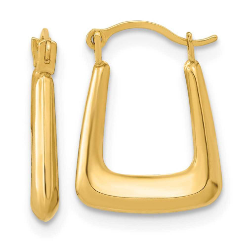Image of 15.3mm 14K Yellow Gold Polished Hollow Fancy Hoop Earrings