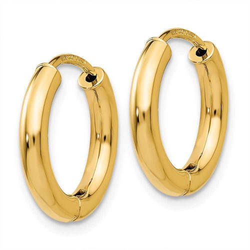 Image of 14mm 14K Yellow Gold Polished Hollow Hoop Earrings TL610