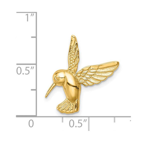 Image of 14k Yellow Gold Polished Hummingbird Slide Pendant