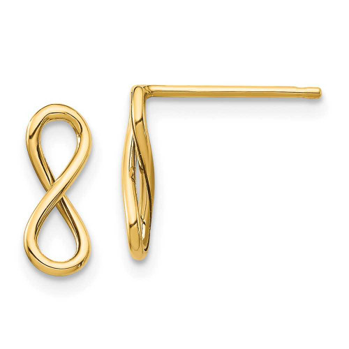 Image of 14K Yellow Gold Polished Infinity Post Earrings