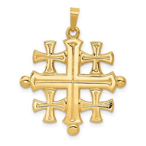 Image of 14K Yellow Gold Polished Jerusalem Cross Pendant