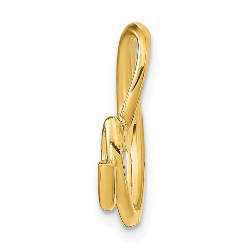 Image of 14K Yellow Gold Polished Letter A Initial Slide Pendant