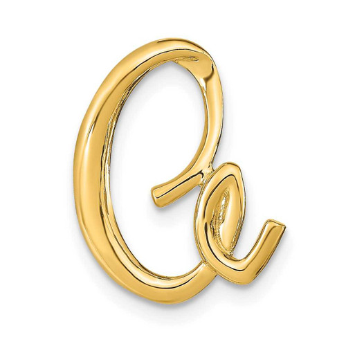 Image of 14K Yellow Gold Polished Letter A Initial Slide Pendant