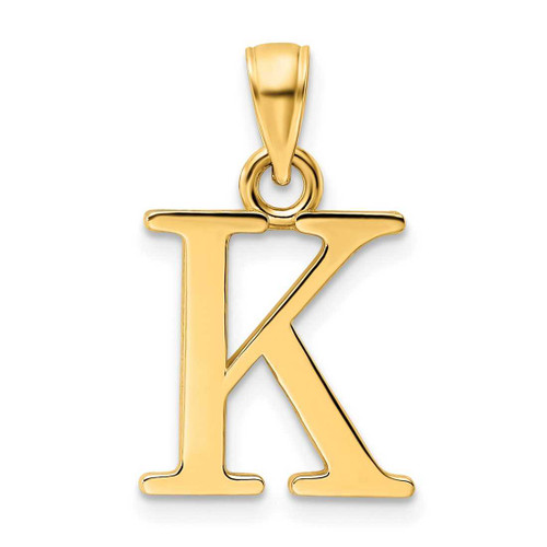 Image of 14K Yellow Gold Polished Letter K Pendant