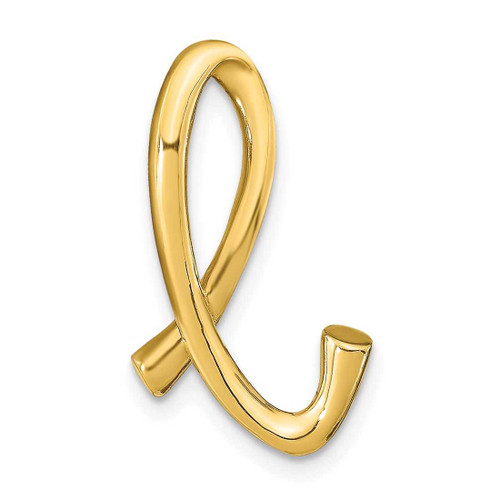 Image of 14K Yellow Gold Polished Letter L Initial Slide Pendant