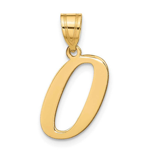 Image of 14K Yellow Gold Polished Letter O Initial Pendant