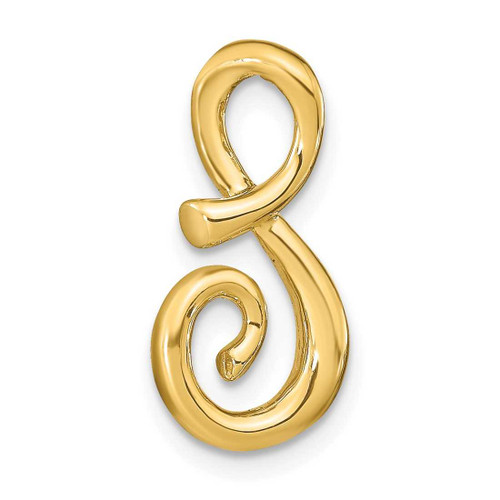 Image of 14K Yellow Gold Polished Letter S Initial Slide Pendant
