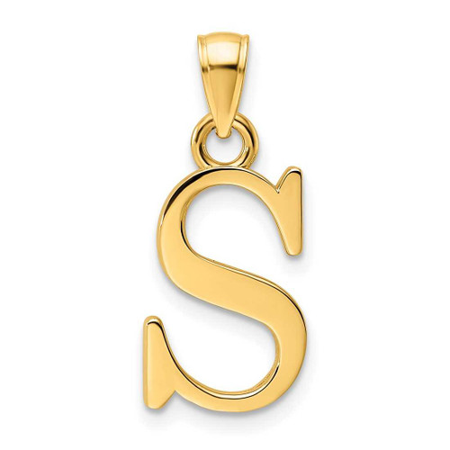 Image of 14K Yellow Gold Polished Letter S Pendant