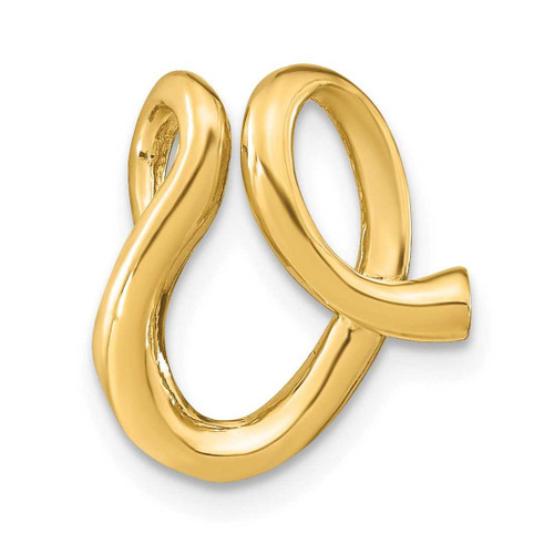 Image of 14K Yellow Gold Polished Letter V Initial Slide Pendant