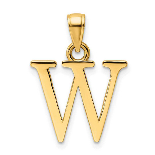 Image of 14K Yellow Gold Polished Letter W Pendant