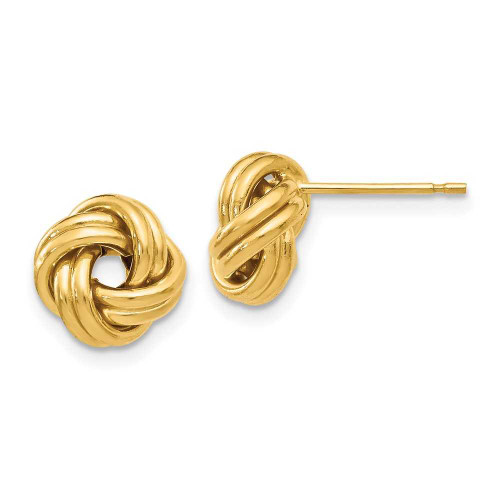 Image of 9.25mm 14K Yellow Gold Polished Love Knot Stud Post Earrings