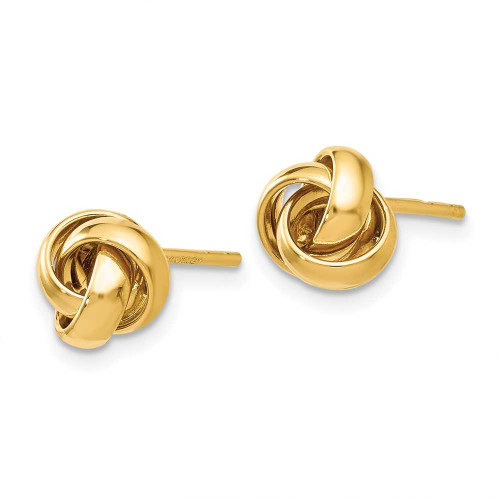 Image of 8mm 14K Yellow Gold Polished Love Knot Stud Post Earrings LE628