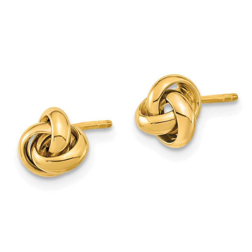 Image of 6.8mm 14K Yellow Gold Polished Love Knot Stud Post Earrings TL1047