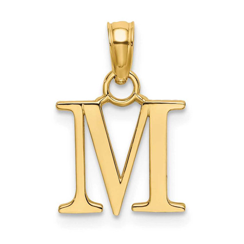 Image of 14K Yellow Gold Polished M Block Initial Pendant