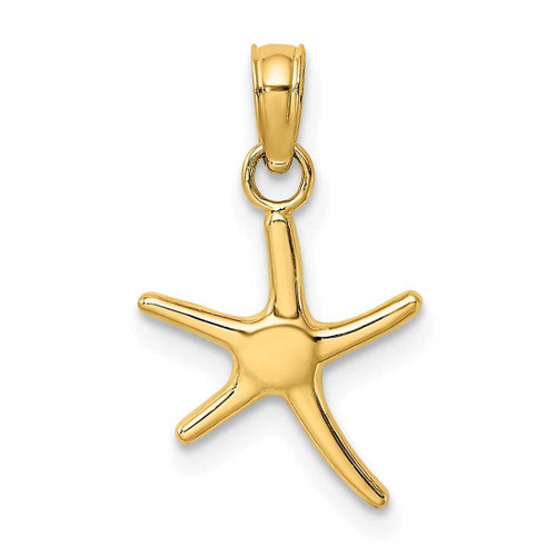 Image of 14K Yellow Gold Polished Mini Dancing Starfish w/ Bail Pendant