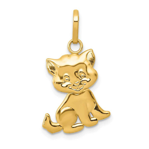 Image of 14K Yellow Gold Polished Moveable Cat Pendant