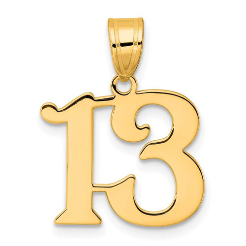 Image of 14K Yellow Gold Polished Number 13 Pendant