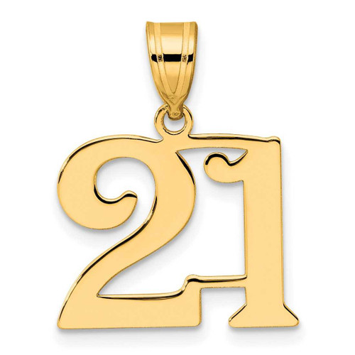 Image of 14K Yellow Gold Polished Number 21 Pendant